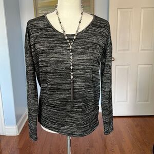 Black Tape black marled knit top with cut out back- size M
